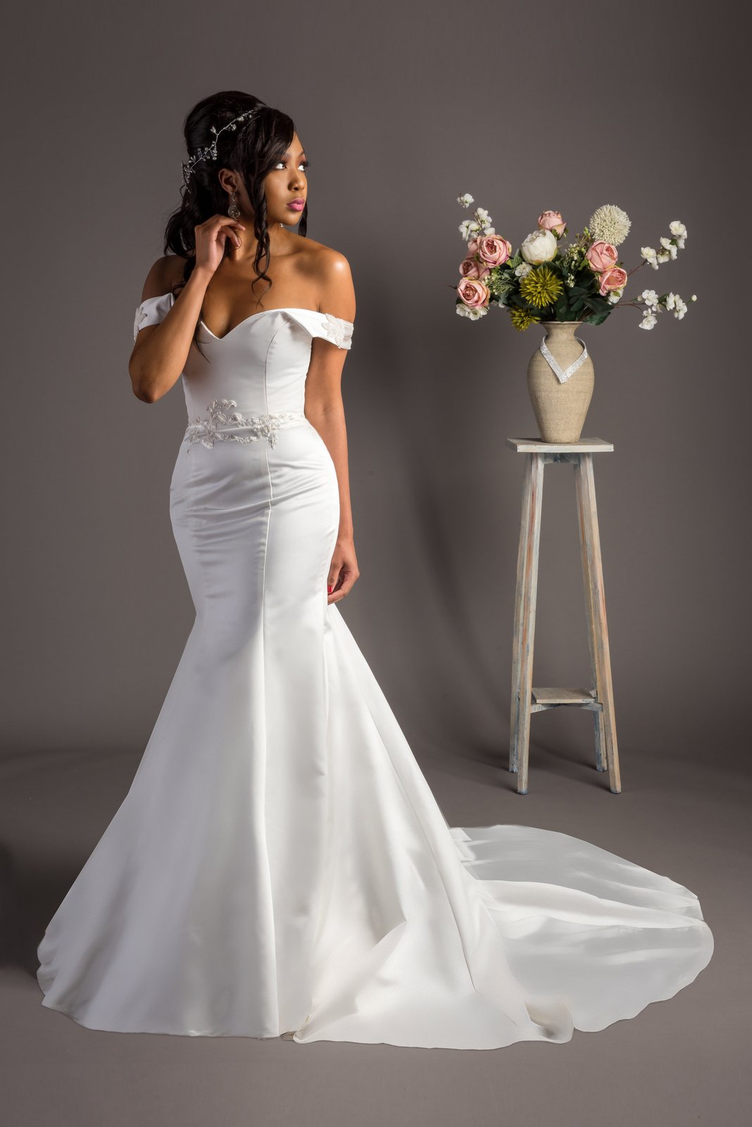 2023 Long Sleeve Tulle Appliques Trumpet Mermaid Wedding Dress – Sassymyprom